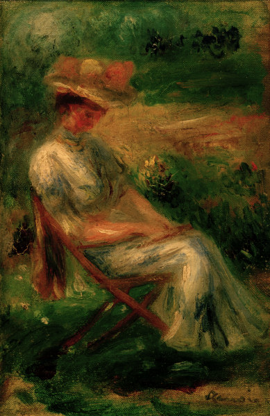 A.Renoir, Sitzende Frau im Garten von Pierre-Auguste Renoir