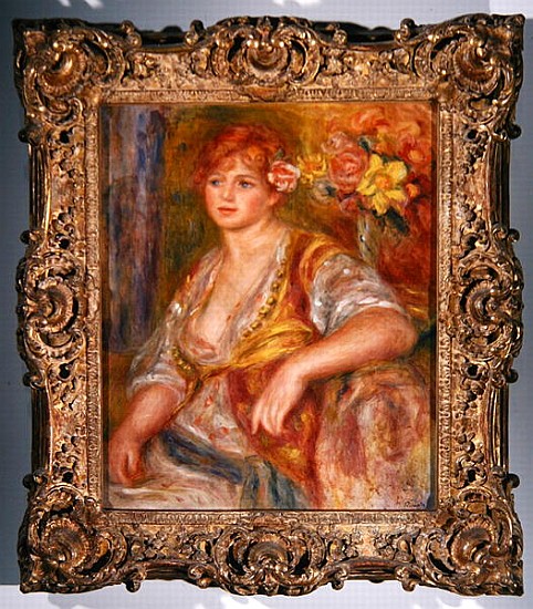 Blonde woman with a rose, c.1915-17 von Pierre-Auguste Renoir