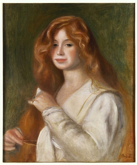 Girl Combing her Hair von Pierre-Auguste Renoir