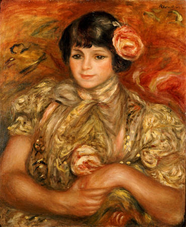 Girl With A Rose von Pierre-Auguste Renoir