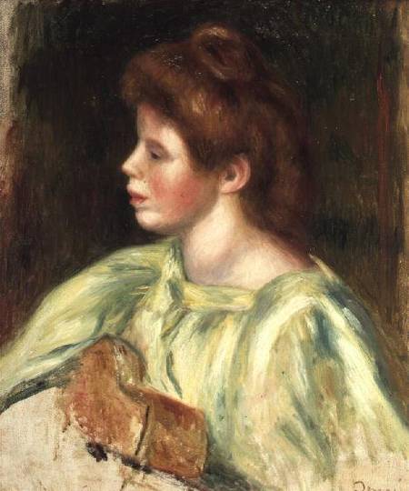 Portrait of a Woman Playing the Guitar von Pierre-Auguste Renoir