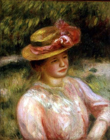 The Straw Hat von Pierre-Auguste Renoir