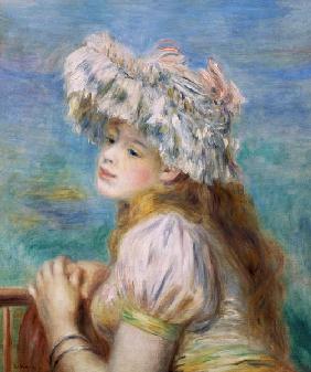 Portrait of a young woman in a lace hat 1891
