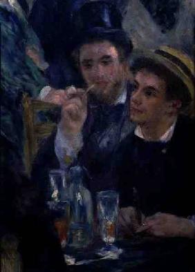 Ball at the Moulin de la Galette, detail of two seated men 1876