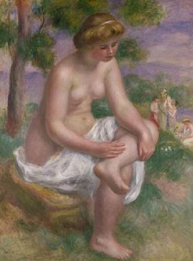 Seated Bather in a Landscape or, Eurydice 1895-1900