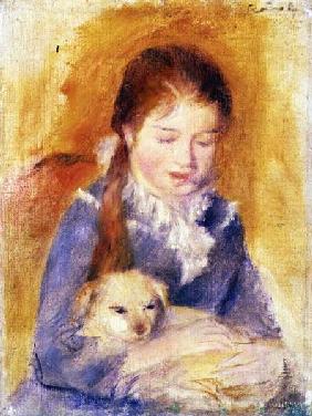 Young Girl with a Dog c.1875