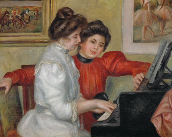 Yvonne and Christine Lerolle at the piano von Pierre-Auguste Renoir