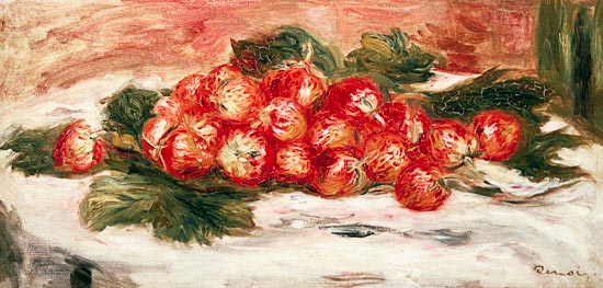 Erdbeeren auf weißem Tischtuch von Pierre-Auguste Renoir