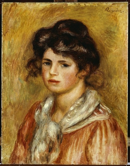 Young Girl with a White Handkerchief von Pierre-Auguste Renoir