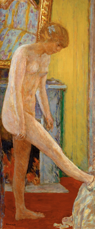Jeune fille nue devant la cheminée von Pierre Bonnard