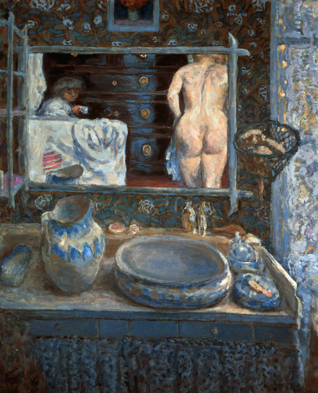 Spiegel über dem Waschbecken von Pierre Bonnard