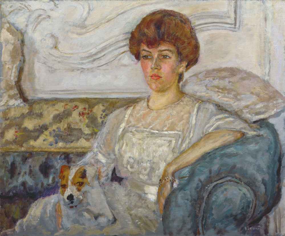 Frau auf einem blauen Sofa von Pierre Bonnard