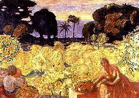 Frau und Kind (Gelbe Landschaft) von Pierre Bonnard