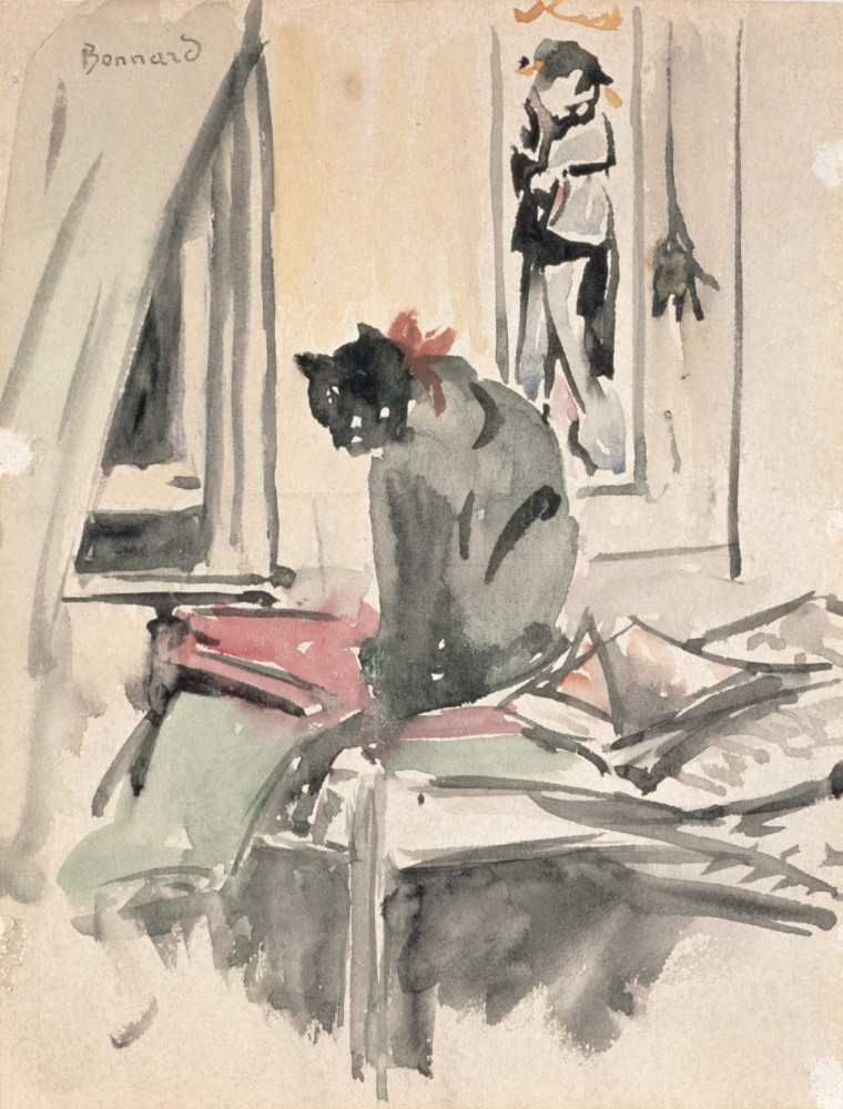 Katze sitzt am Fenster von Pierre Bonnard