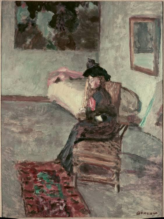 La femme à la rose ou Femme dans un intérieur von Pierre Bonnard