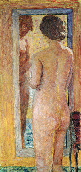Nude vor einem Spiegel von Pierre Bonnard