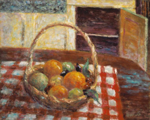 Obstkorb auf einem Tisch von Pierre Bonnard