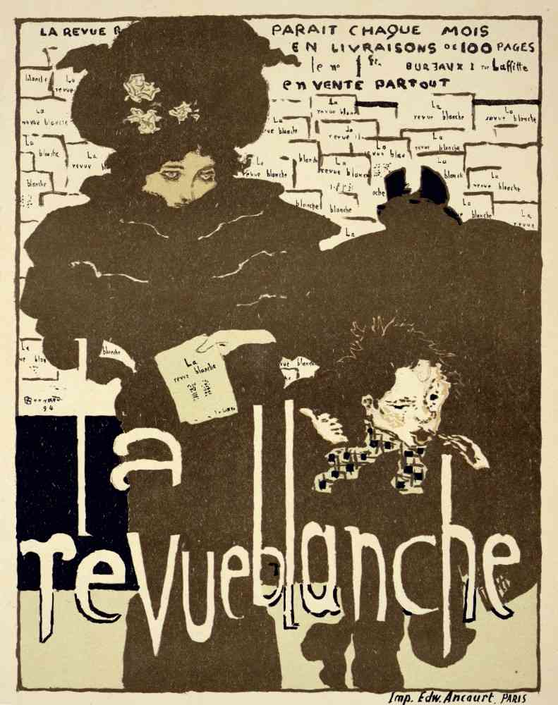 Reproduktion einer Plakatwerbung La Revue Blanche von Pierre Bonnard