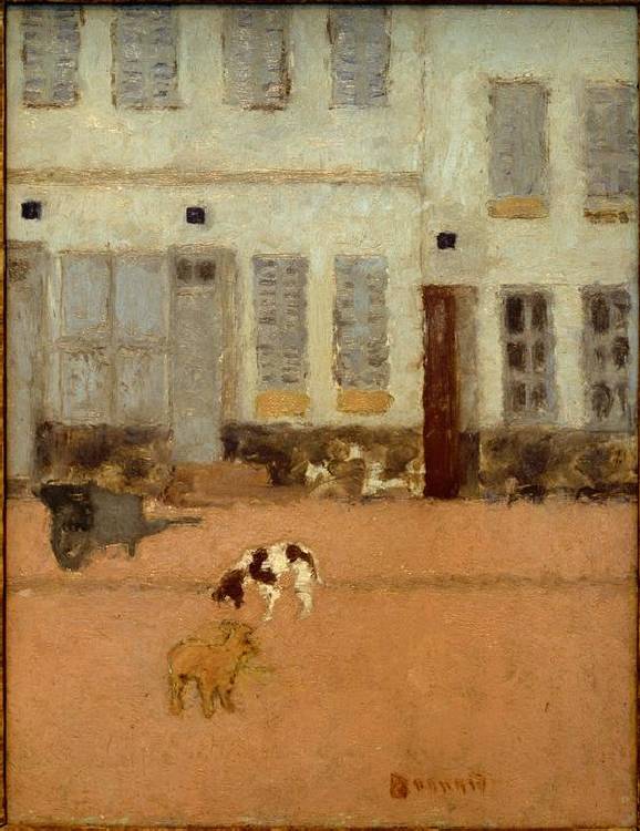 Rue à Eragny-sur-Oise (Les Chiens d'Eragny) von Pierre Bonnard