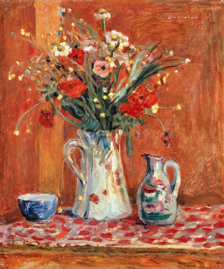 Blumenstrauß und Keramik-Gefäße (Fleurs avec poterie) 1913