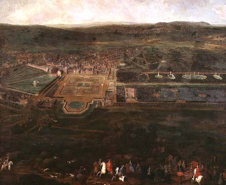 Louis XIV (1638-1715) hunting near the chateau of Fontainebleau von Pierre-Denis Martin