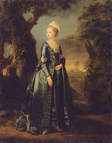 Die Grossherzogin Natalia in einem Garten von Pierre Etienne Falconet