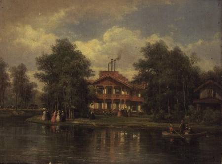 The Chalet with the Yellow Door in the Bois de Vincennes von Pierre Justin Ouvrie