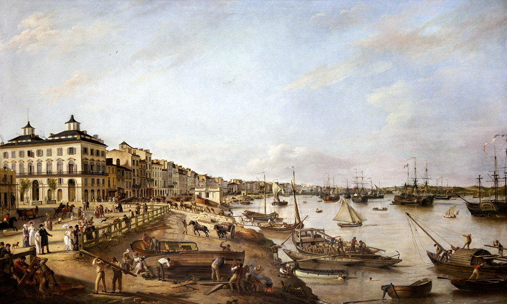 View of part of the port and the docks of Bordeaux, known as the Chartrons and Bacalan von Pierre Lacour