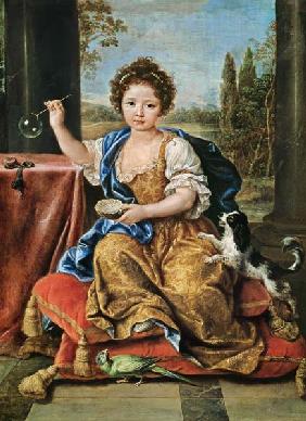 Marie-Anne de Bourbon (1666-1739) Mademoiselle de Blois, Blowing Soap Bubbles