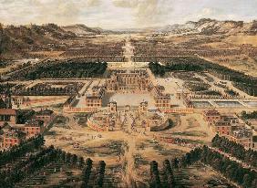 Perspective view of the Chateau, Gardens and Park of Versailles seen from the Avenue de Paris, 1668 19th