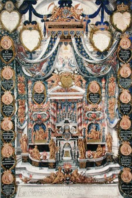 Decoration for the Burial of the Heart of Louis II de Bourbon (1621-86) Prince of Conde, at the Chur von Pierre Paul Sevin