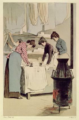 Wäscherinnen aus La Femme a Paris von Octave Uzanne, gestochen von F. Masse, 1894 1894