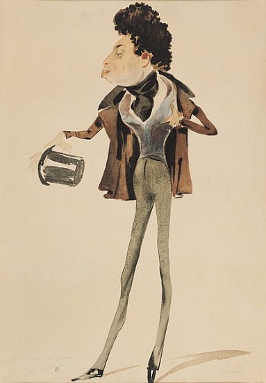 Caricature of Alexander Dumas Pere (1802-70) von Pierre Luc Charles Ciceri