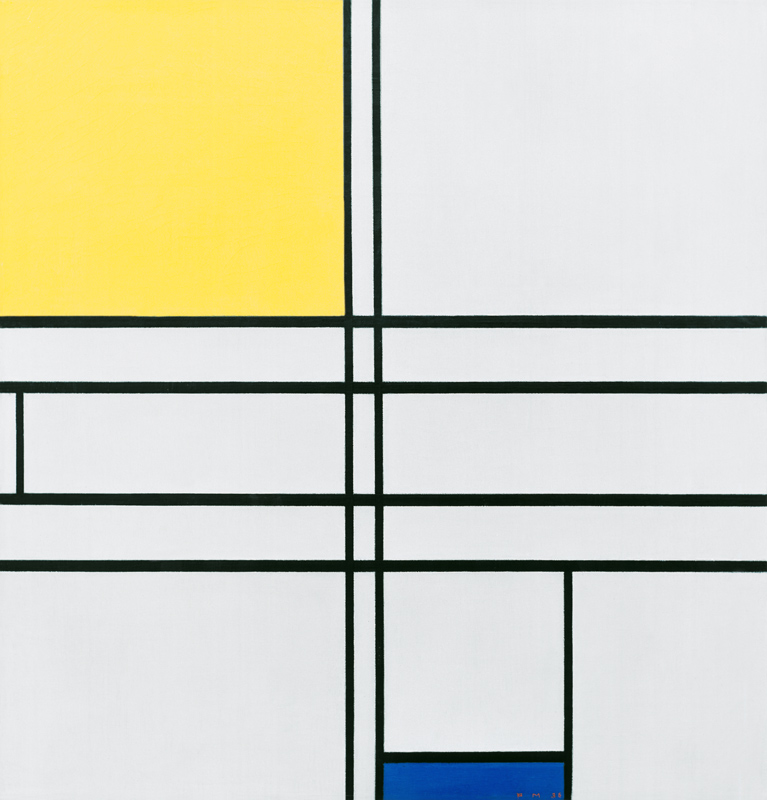 Komposition C; Blau Gelb von Piet Mondrian