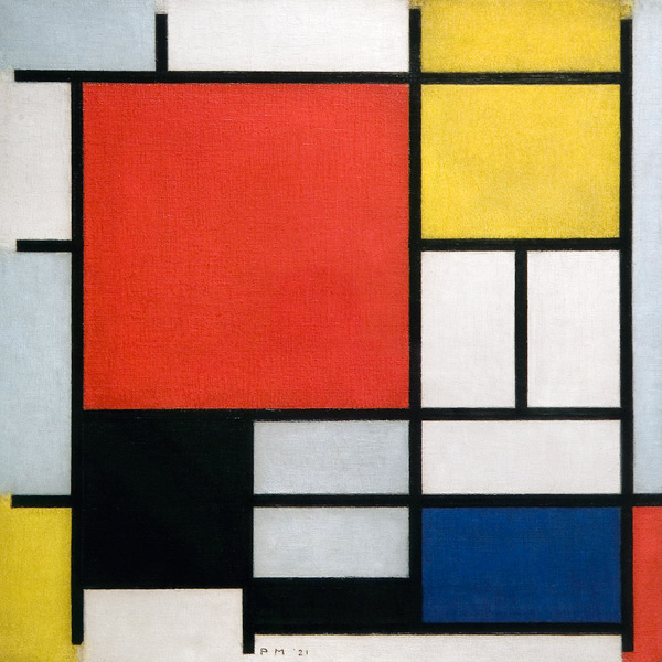 Komposition mit Rot, Gelb, Blau und Schwarz von Piet Mondrian