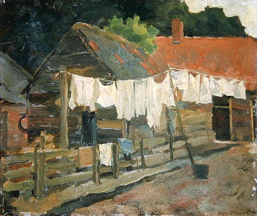 Farmhouse with Wash on the Line von Piet Mondrian