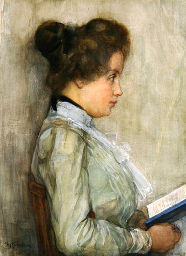 Female Torso in Profile with Book von Piet Mondrian