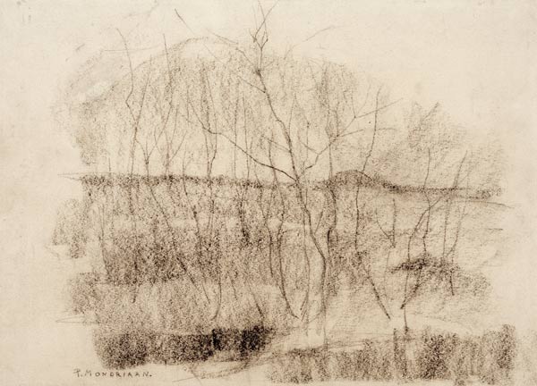 Landschaft mit Bäumen von Piet Mondrian