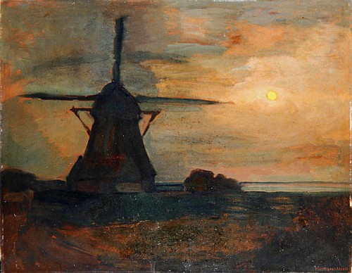 Oostzijdse Mill in Moonlight von Piet Mondrian