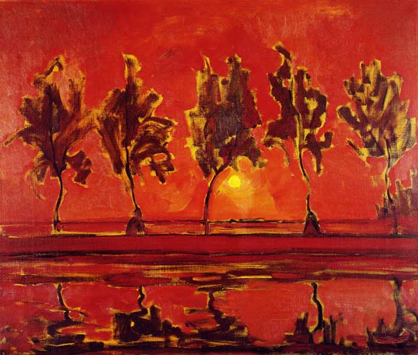 Trees on the Gein: Moonrise von Piet Mondrian