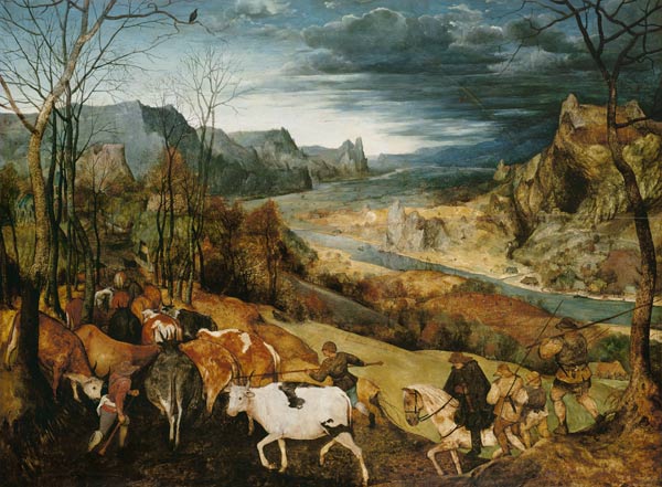 Die Heimkehr der Herde (Aus: Die Jahreszeiten) von Pieter Brueghel d. Ä.