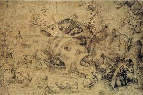The Temptation of St. Anthony, 1556 (pen & Indian ink on paper) 1568
