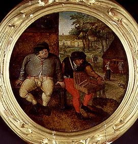 Aus den Niederländischen Sprichwörtern Jeder Händler preist seine Ware von Pieter Brueghel d. J.