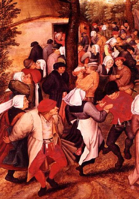 Rustic Wedding, detail of people dancing von Pieter Brueghel d. J.
