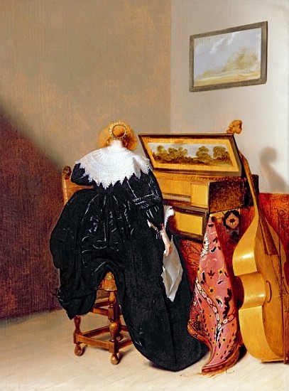 Lady seated by a Virginal von Pieter Codde