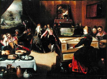 The Prodigal Son with the Courtesans or, Interior Scene von Pieter Pourbus