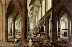 Interior of Antwerp Cathedral, c.1650 (oil on panel) 19th