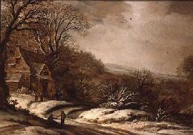 Winter Landscape with Cottages 1625