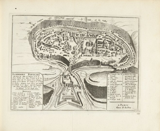 Plan von Kamjanez-Podilskyj von Pieter van der Aa