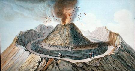 Interior of the Cone of Vesuvius Before the 1767 Eruption, plate 9 from 'Campi Phlegraei: Observatio von Pietro Fabris